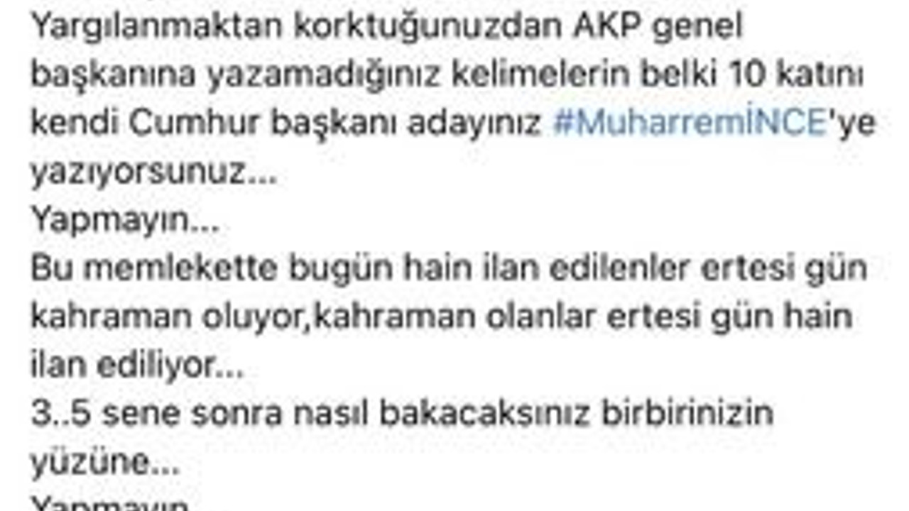 CHP’li eski Başkan İnce’yi savundu